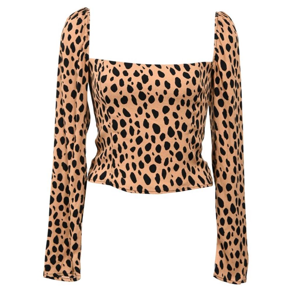 Reformation Reign Top In Animal Print Viscose